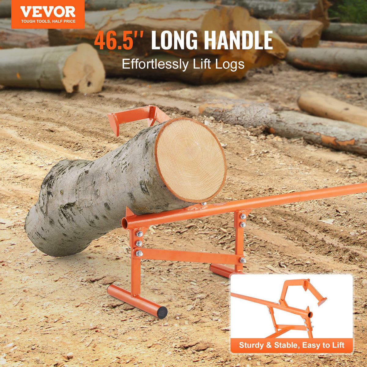 46.5" Timberjack Log Lifter Heavy Duty Steel Log Roller Tool
