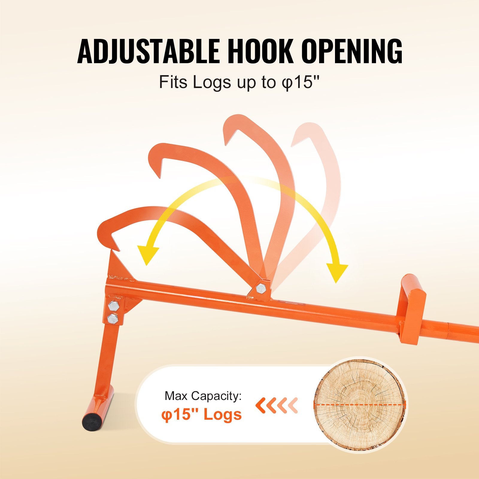 Timberjack 46.5in 4-in-1 Heavy Duty Steel Log Lifter Cant Hook Logging Tool
