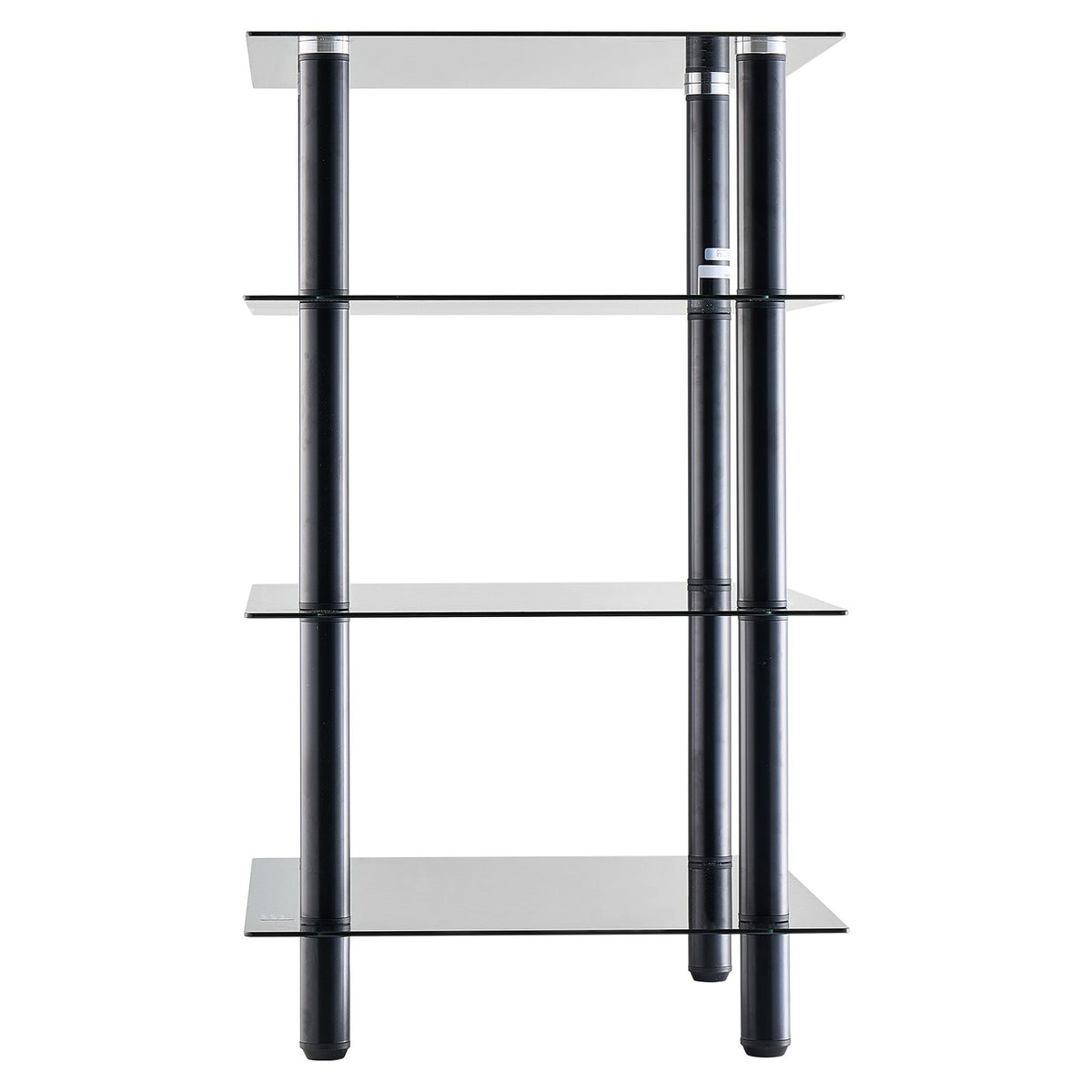 4-Tier AV Media Stand Tempered Glass Shelves Storage Cabinet Gaming Room