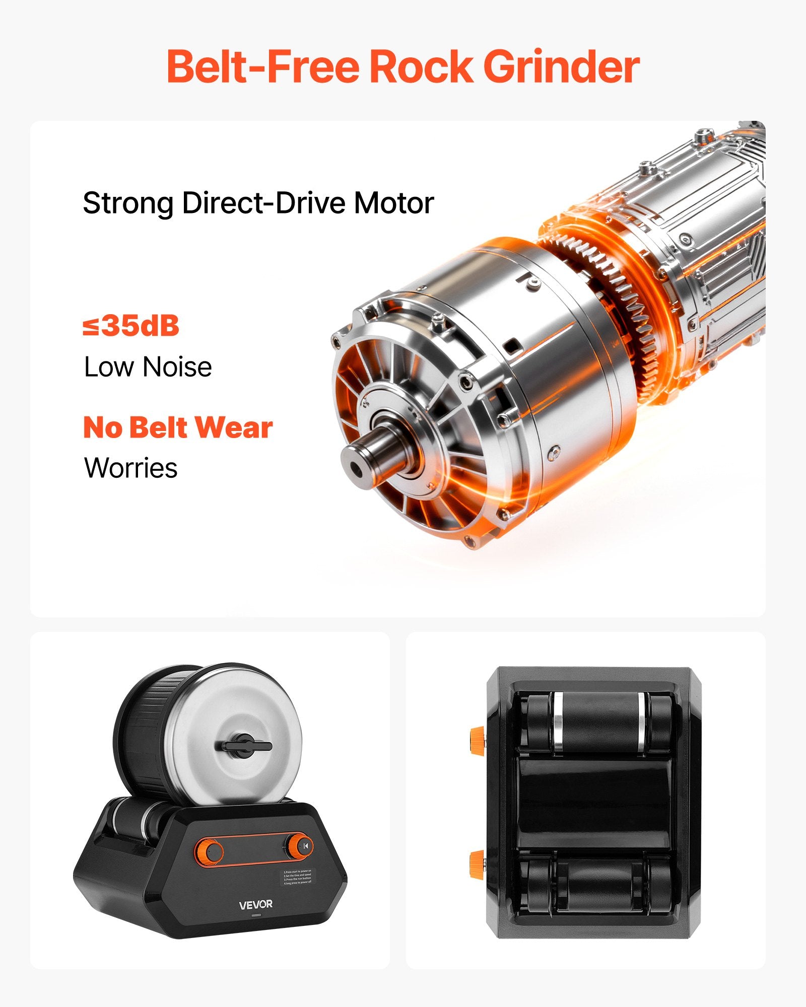 Rock Tumbler Kit 3lbs 4-Speed 9-Day Polisher Stones Grits Adults Kids