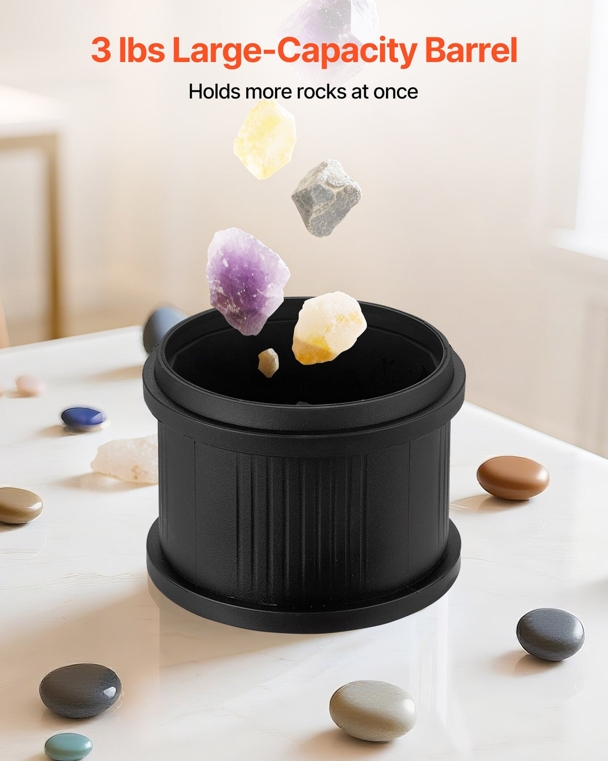 Rock Tumbler Kit 3lbs 4-Speed 9-Day Polisher Stones Grits Adults Kids