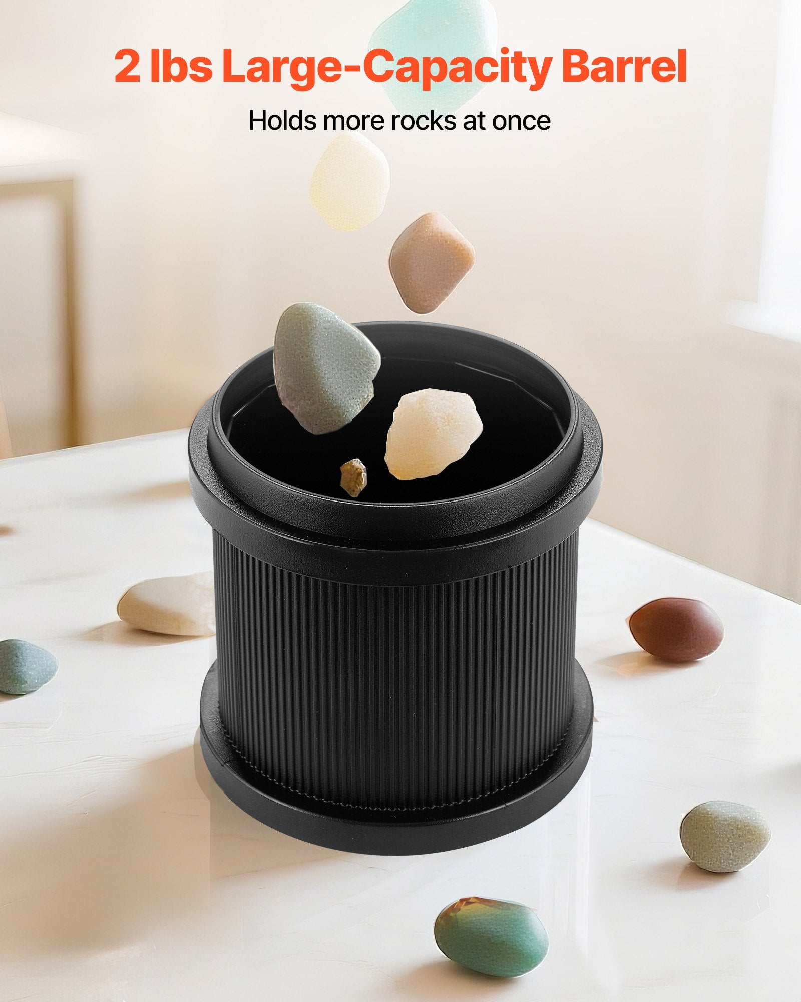 Rock Tumbler Kit 2lbs 4-Speed 9-Day Polisher Stones Grits Adults Kids