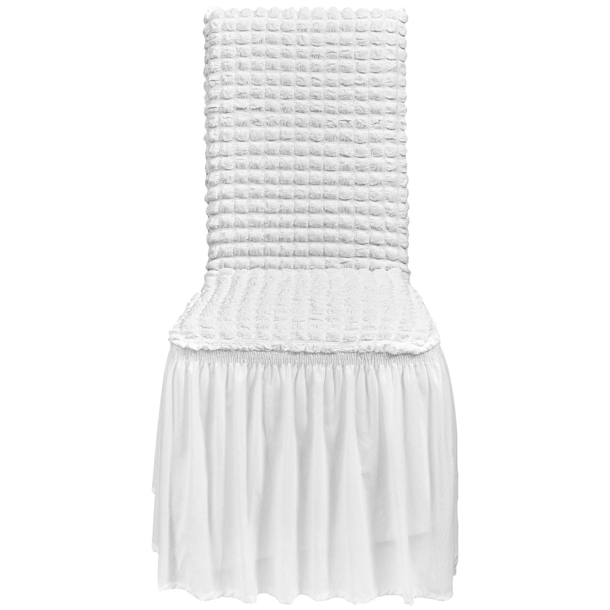 Chair Covers Folding Stretch Spandex with Skirt Universal Fitted 4PCS White