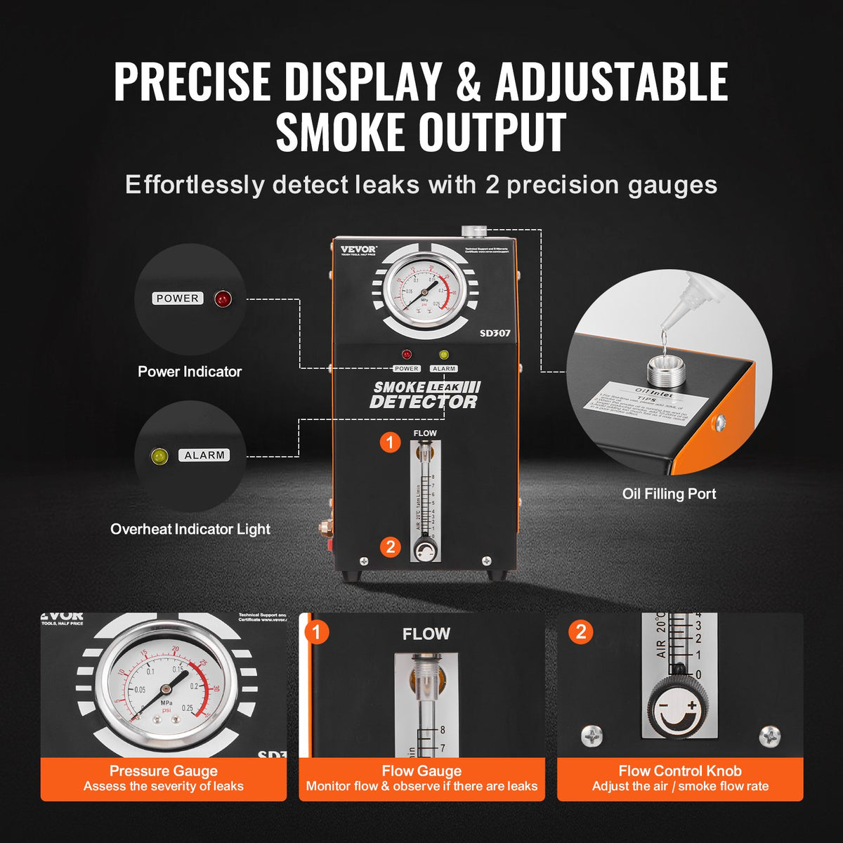 Smoke Machine Automotive Leak Detector EVAP Vacuum Fuel Tester 12V