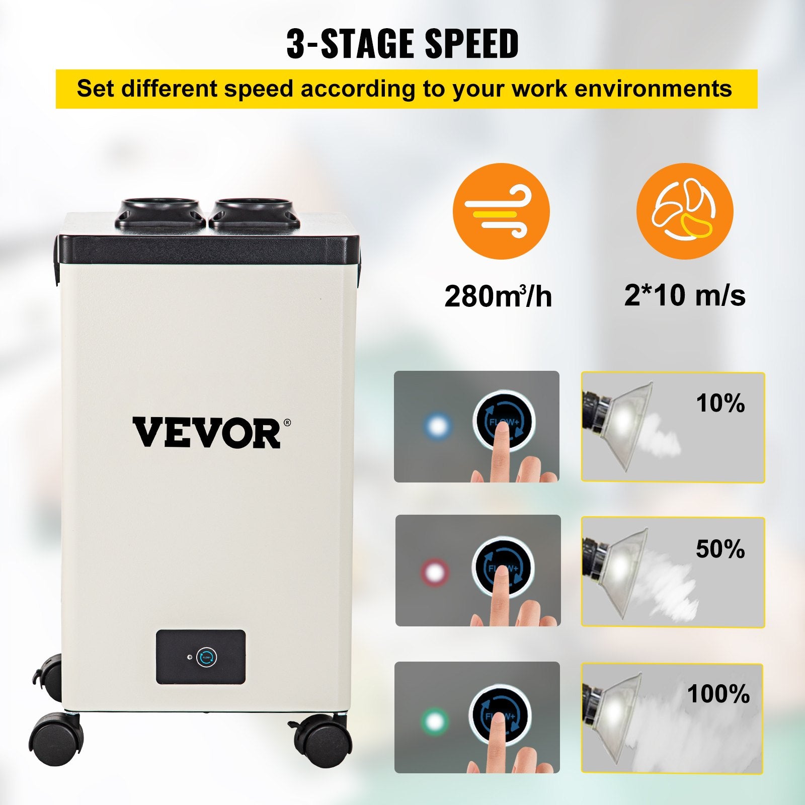 Filter Fume Extractor Pure Air Fume Extractor 150W with 3 Stage Filters