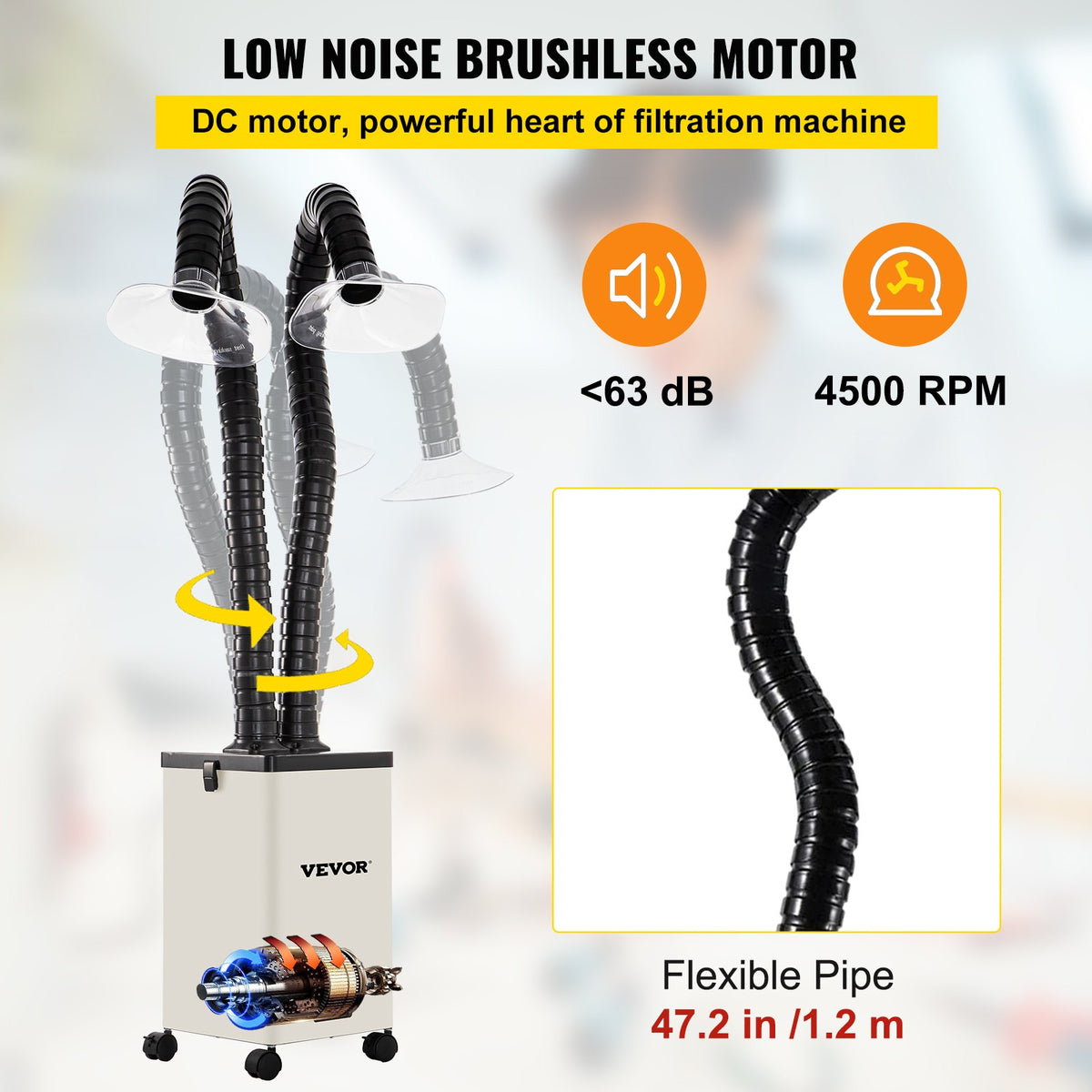 Filter Fume Extractor Pure Air Fume Extractor 150W with 3 Stage Filters