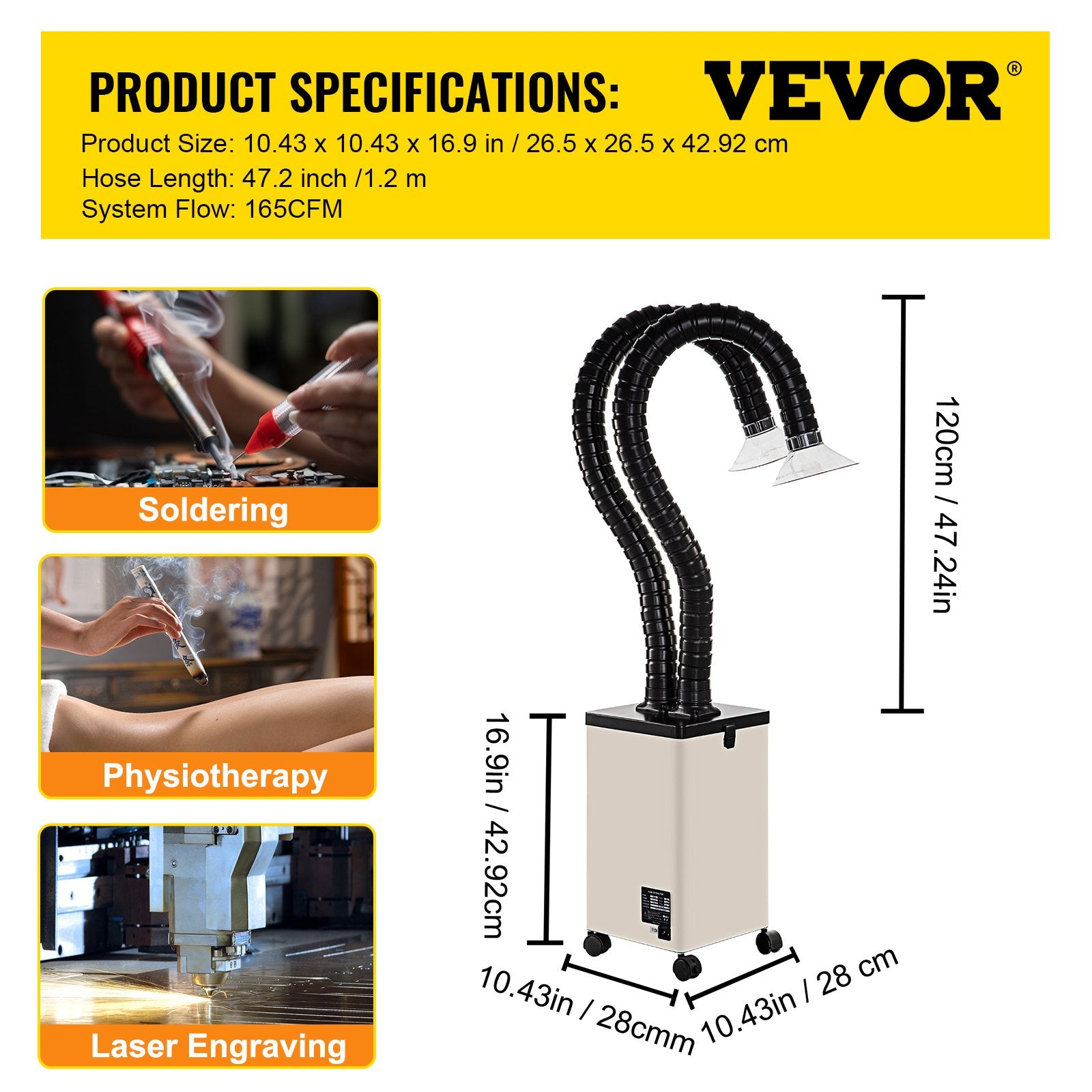 Filter Fume Extractor Pure Air Fume Extractor 150W with 3 Stage Filters