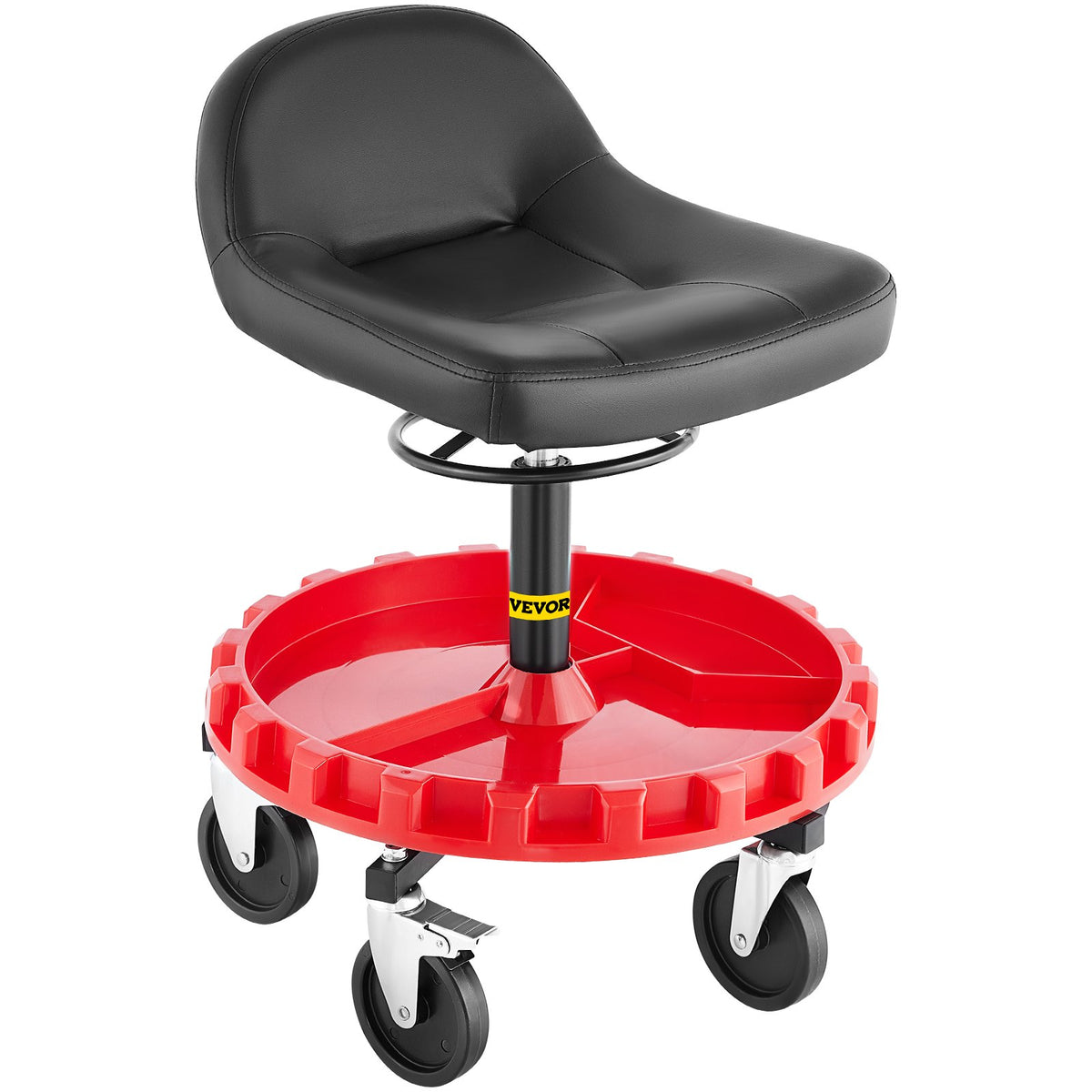 Shop Stool 135KG Rolling Garage Seat 56-66cm Adjustable Height 12.7cm Casters