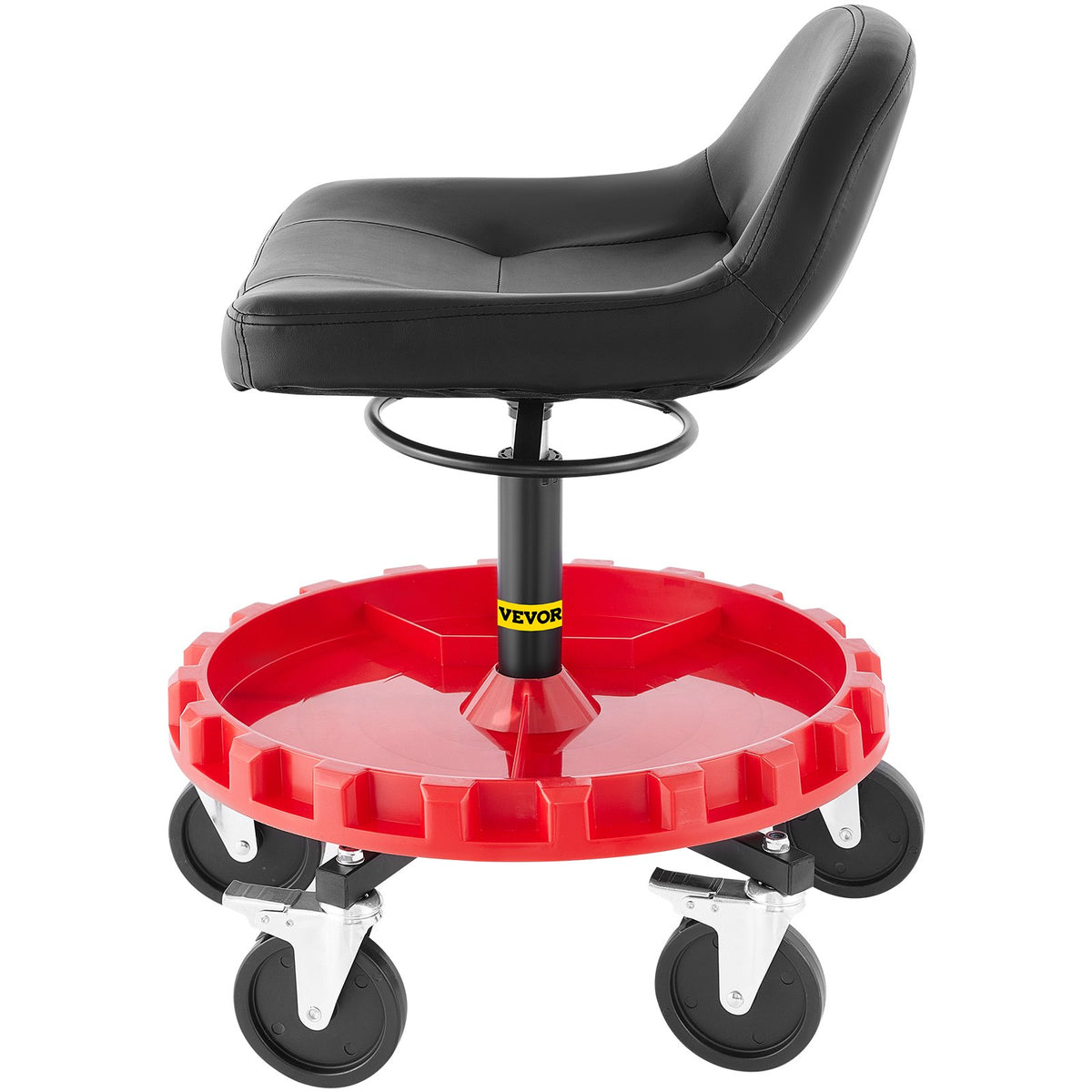 Shop Stool 135KG Rolling Garage Seat 56-66cm Adjustable Height 12.7cm Casters