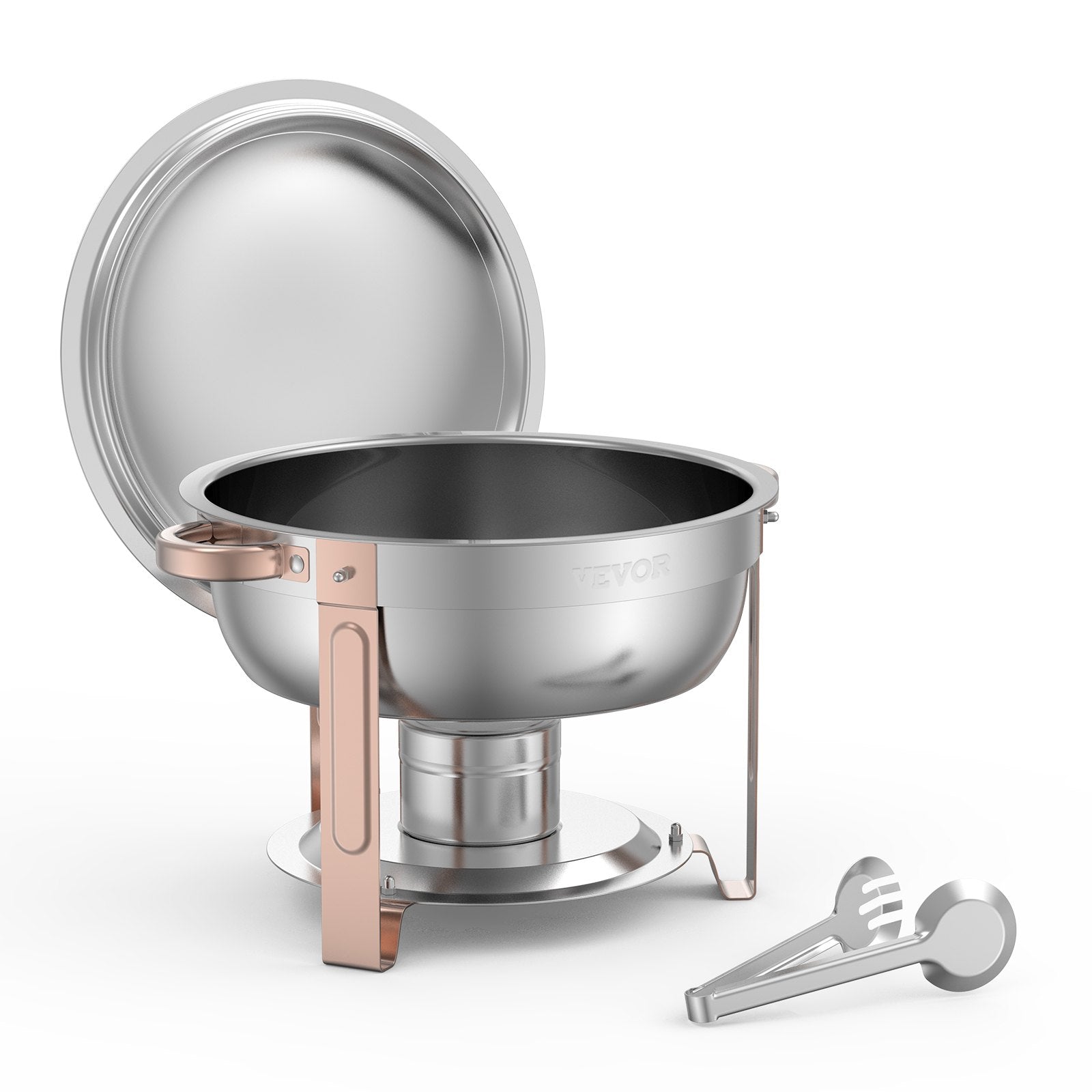 4-Pack 5 Qt Stainless Steel Chafing Dish Set Lid Folding Stand