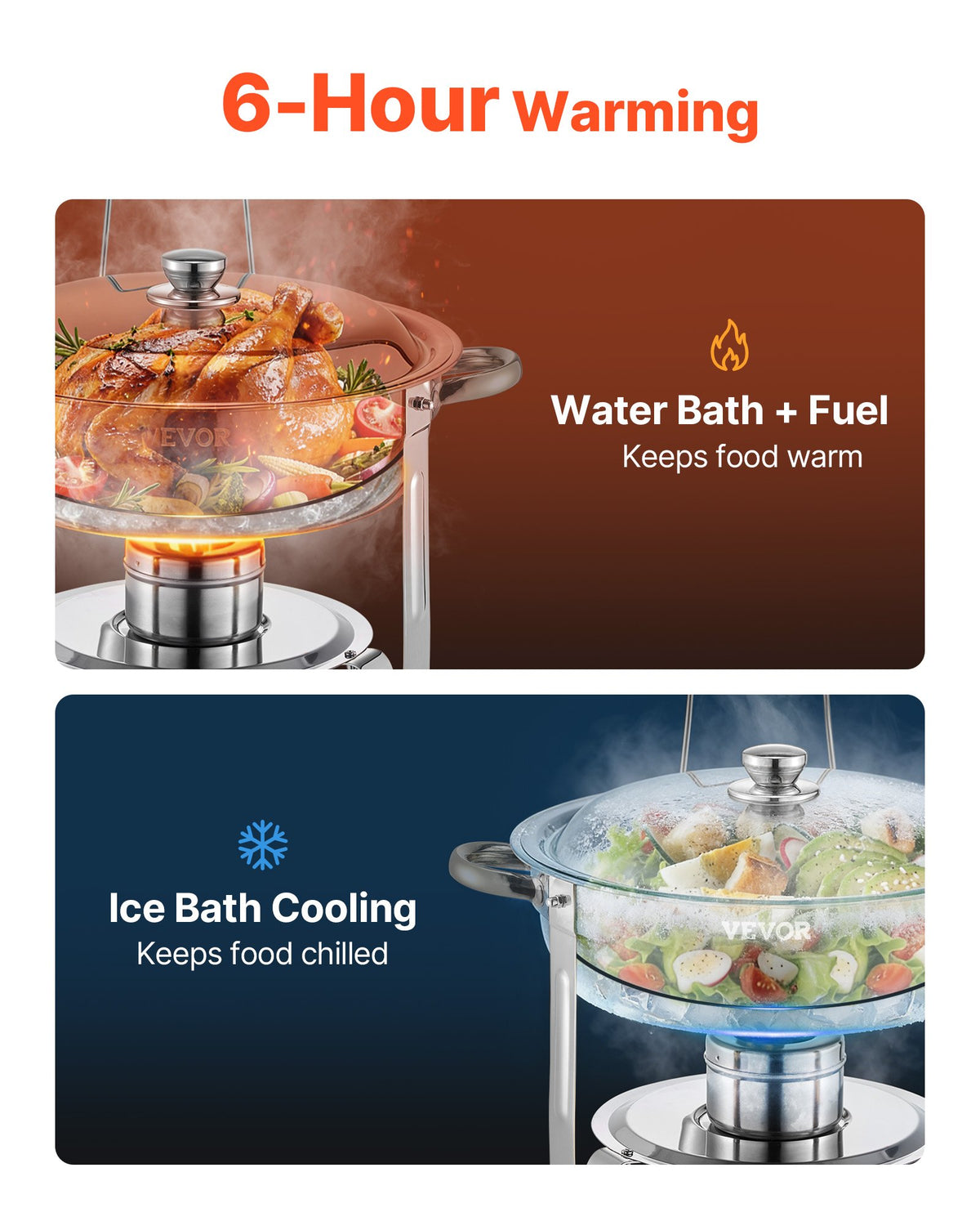 Chafing Dish Buffet Set 5Qt 4Pack Stainless Steel Catering Warmer Silver