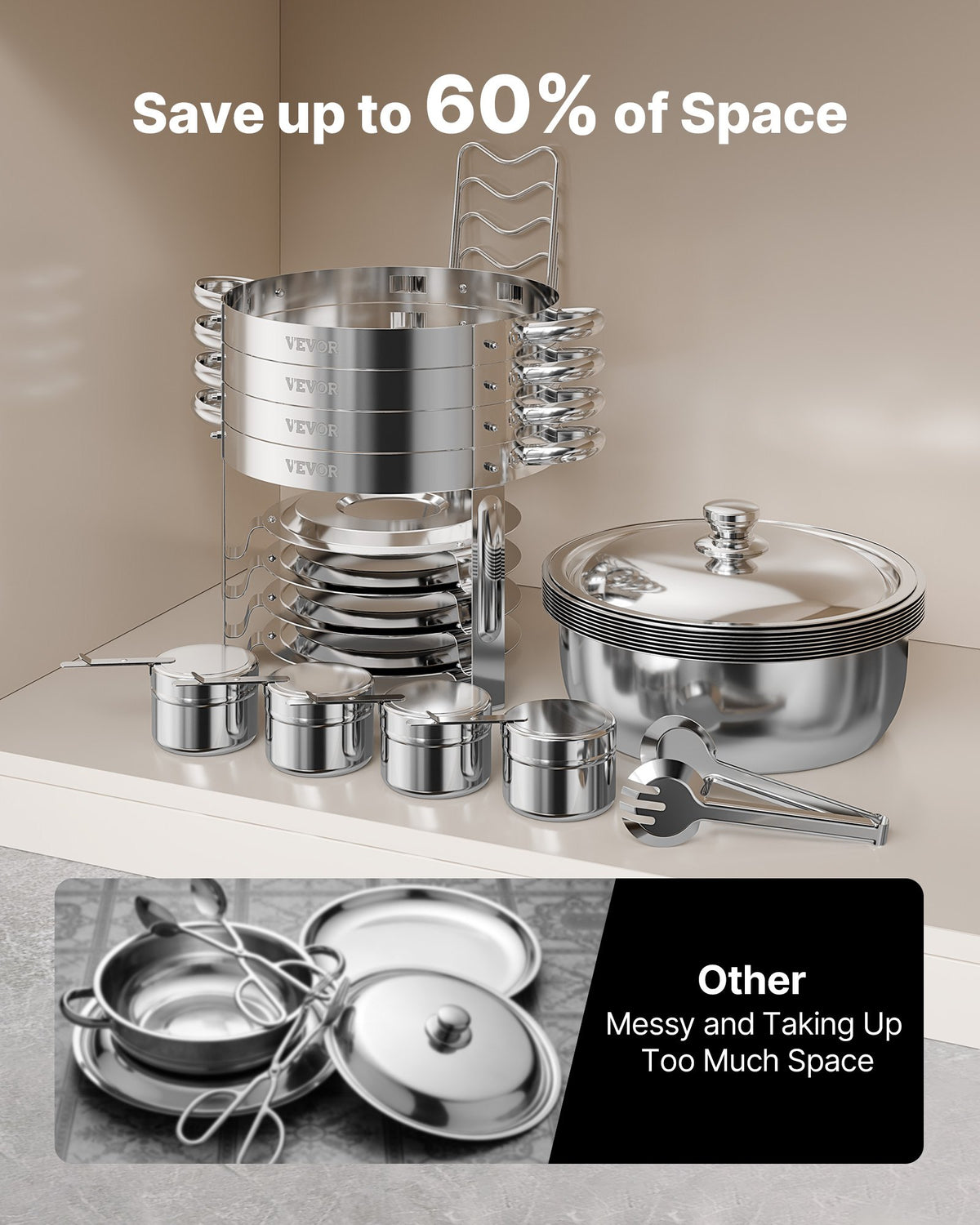 Chafing Dish Buffet Set 5Qt 4Pack Stainless Steel Catering Warmer Silver