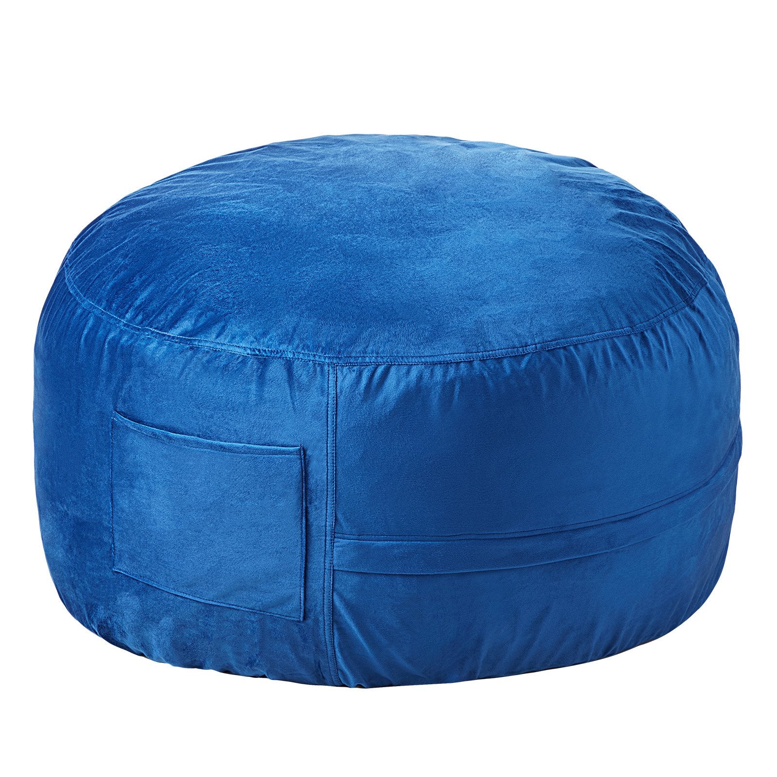 91cm Round Bean Bag Chair with Memory Foam and Removable Cover Blue