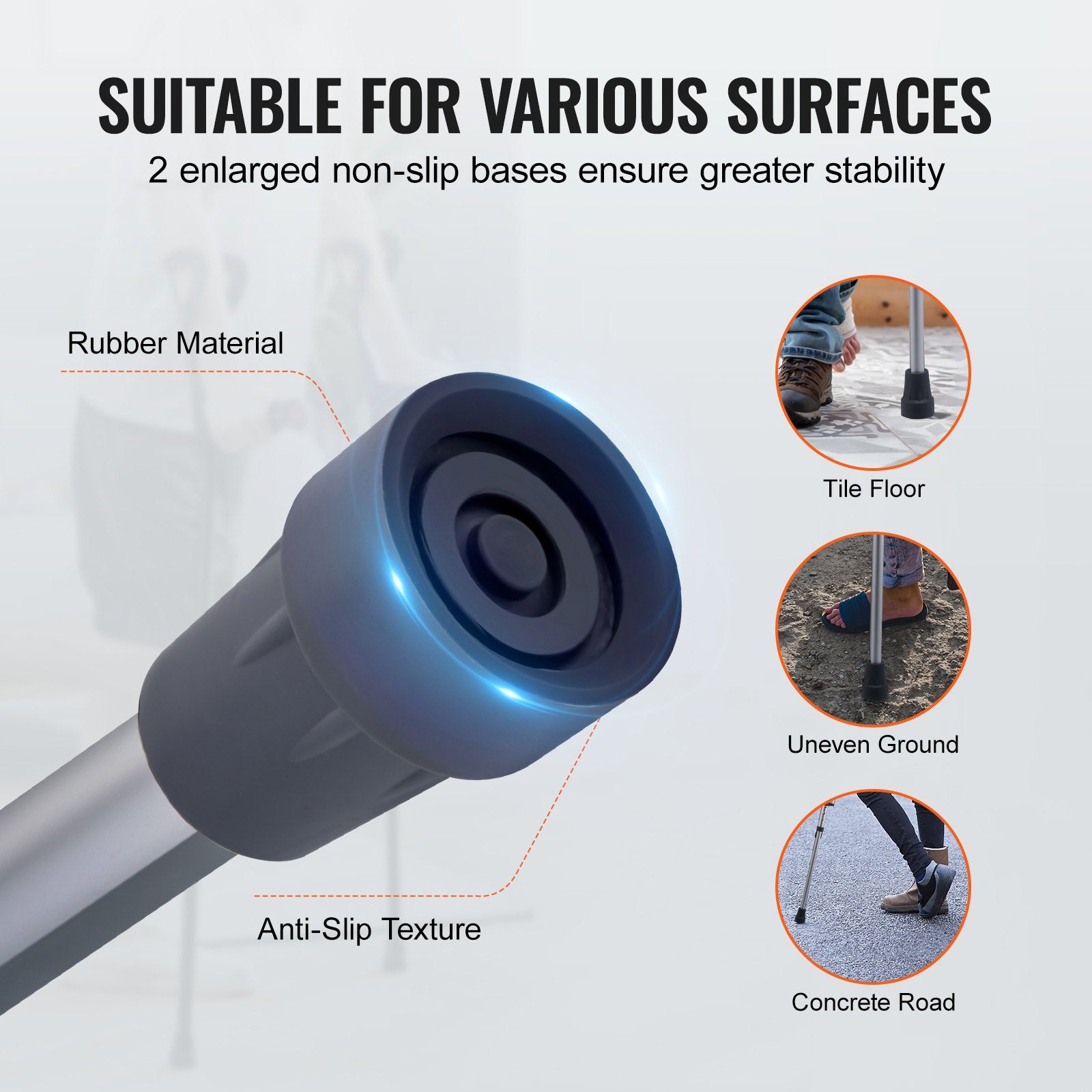 Adjustable Underarm Crutches 13-Level Aluminum Lightweight Pair 300lbs Capacity