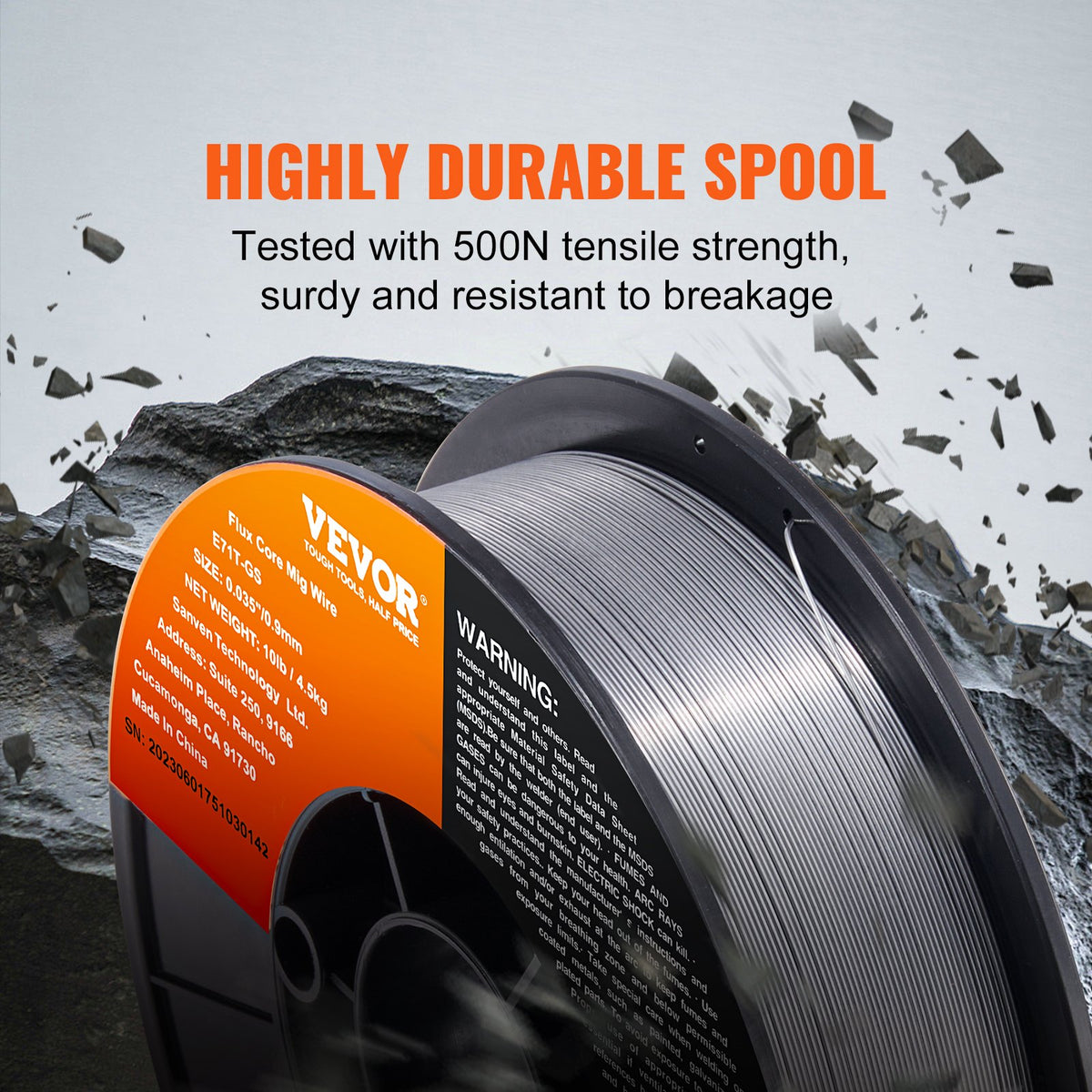 Flux Core Welding Wire E71T-GS 0.089cm 4.5kg Gasless Mild Steel MIG Welding