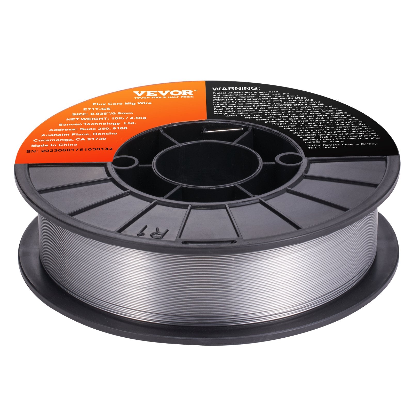 Flux Core Welding Wire E71T-GS 0.089cm 4.5kg Gasless Mild Steel MIG Welding