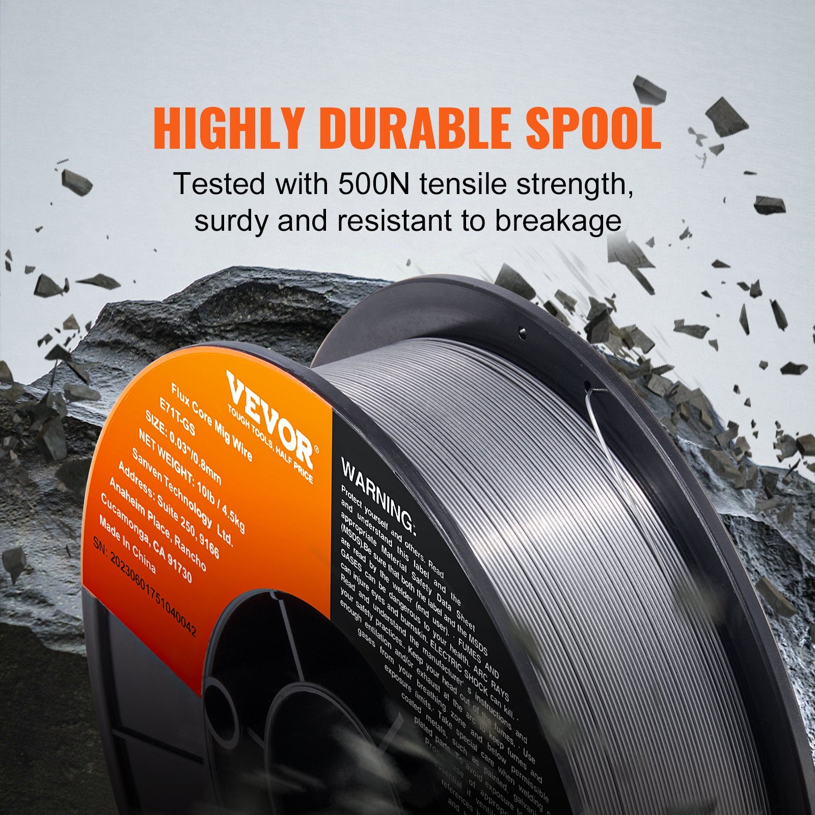 E71T-GS 0.030in Flux Core Welding Wire 10LBS Gasless MIG Wire with Low Splatter