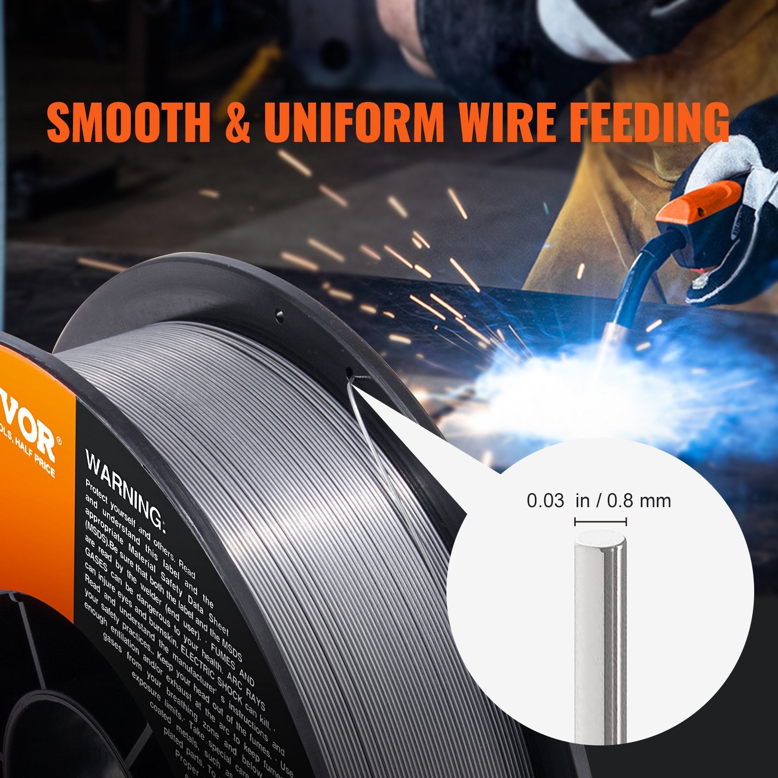 E71T-GS 0.030in Flux Core Welding Wire 10LBS Gasless MIG Wire with Low Splatter