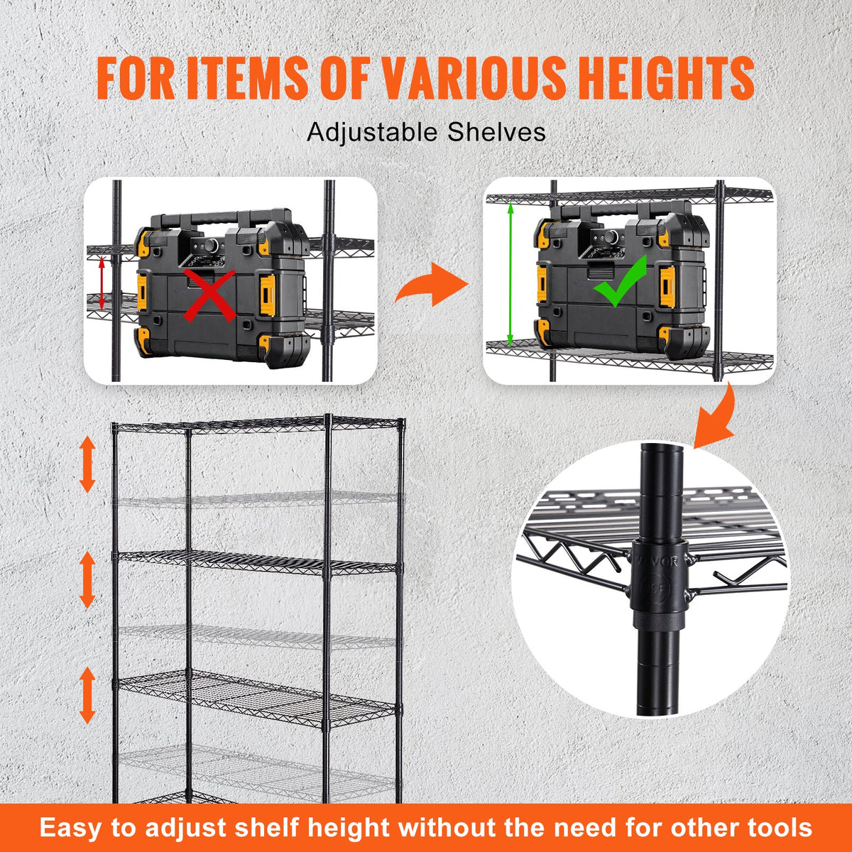 Storage Shelving Unit 4-Tier Heavy Duty Metal Garage Rack Wheels Black