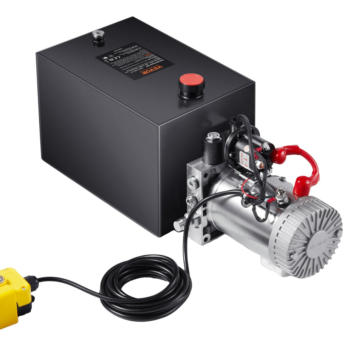Hydraulic Pump 12Qt 12V Single Acting Dump Trailer 3200PSI 0.91GPM Power Unit