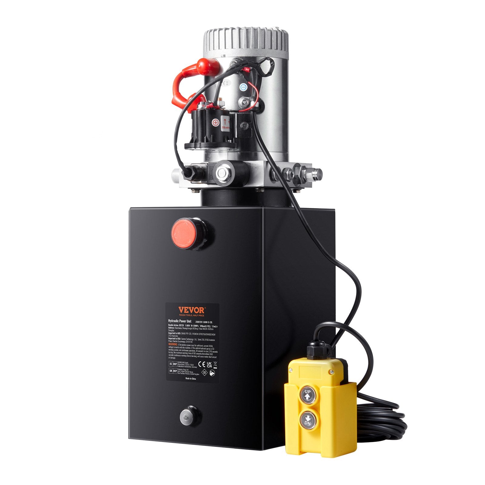 Hydraulic Pump 12Qt 12V Single Acting Dump Trailer 3200PSI 0.91GPM Power Unit