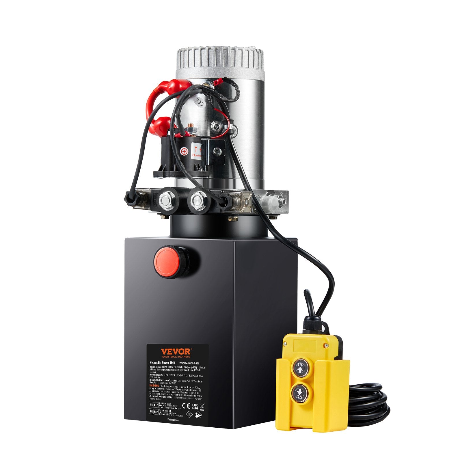 10 Quart Hydraulic Pump, Double Acting, 0.91 GPM, 3200 PSI, 12V for Dump Trailer