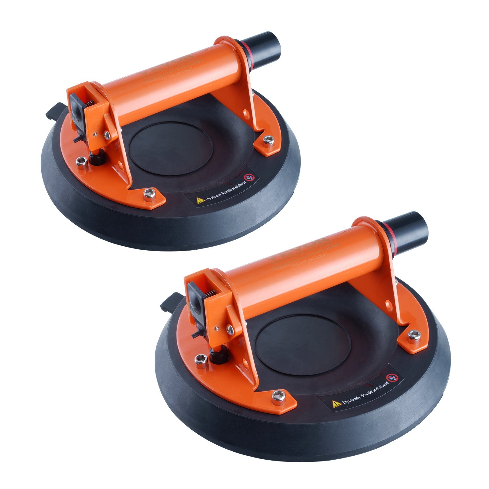 Glass Suction Cup 203mm 2 Pack 278kg Capacity with Steel Handle Carry Box