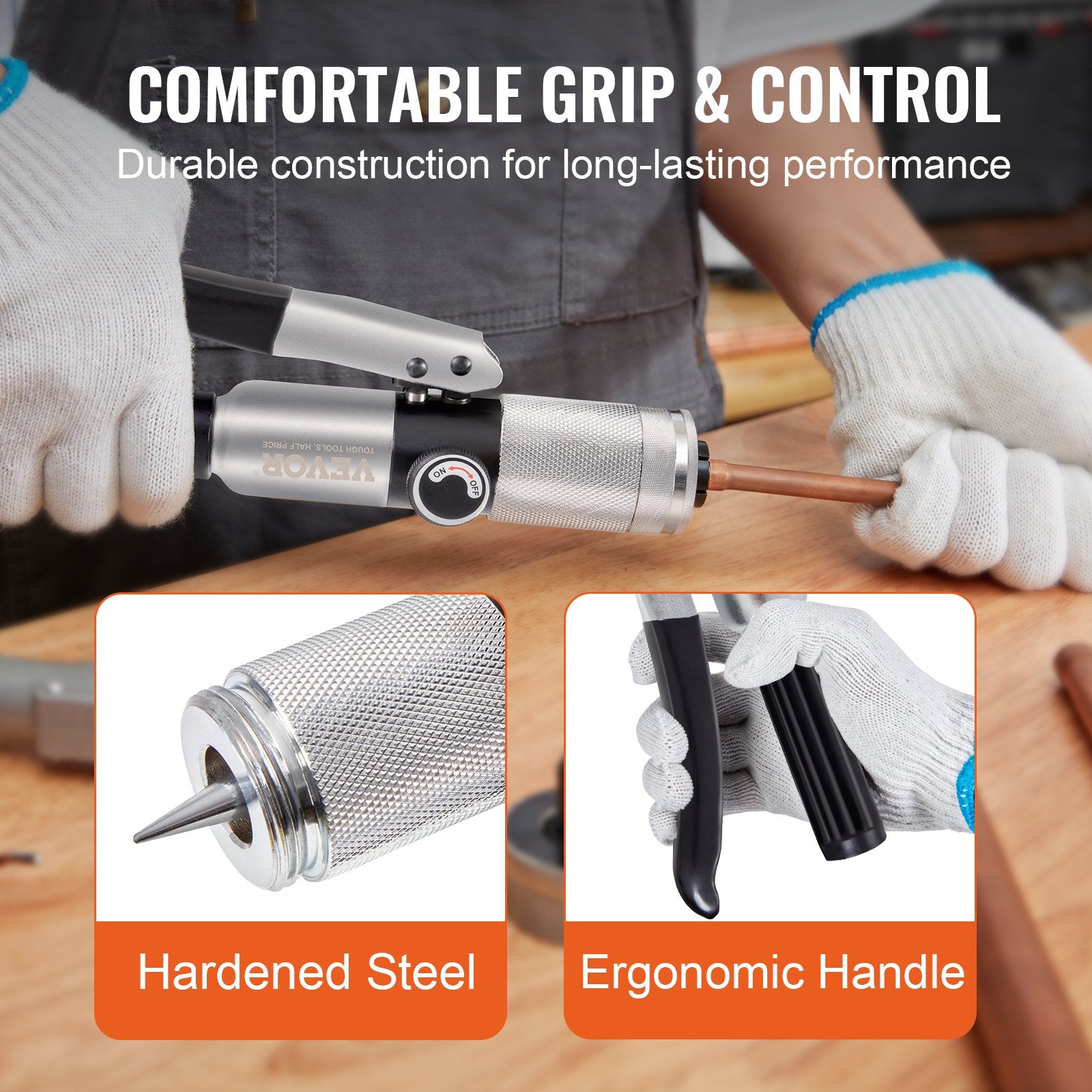 Hydraulic Tube Expander 3/8 to 1-1/8in OD HVAC 7 Heads Deburring Pipe Cutter