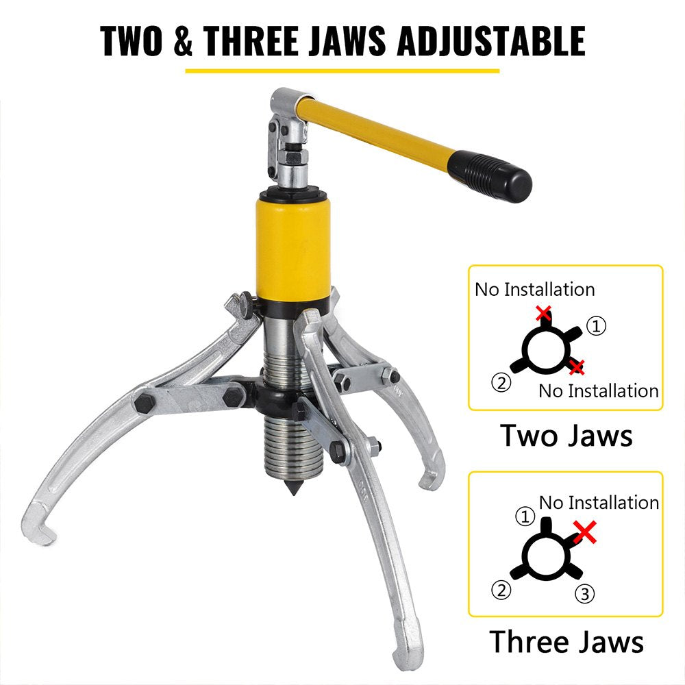 Hydraulic Gear Puller 15 Ton, 2/3 Jaws Bearing Hub Separator 3.9"-11.8"