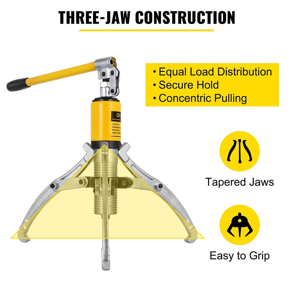 Hydraulic Gear Puller 15 Ton, 2/3 Jaws Bearing Hub Separator 3.9"-11.8"
