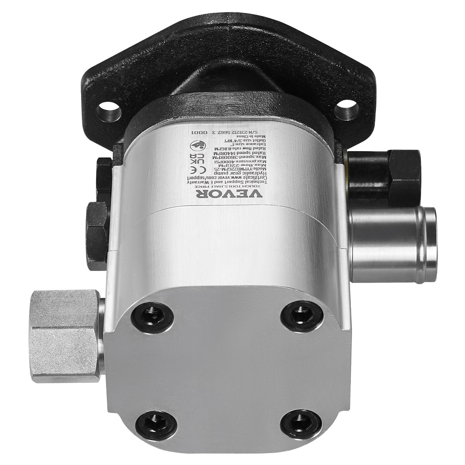 22GPM 2-Stage Hydraulic Log Splitter Pump 4000PSI Aluminum Gear