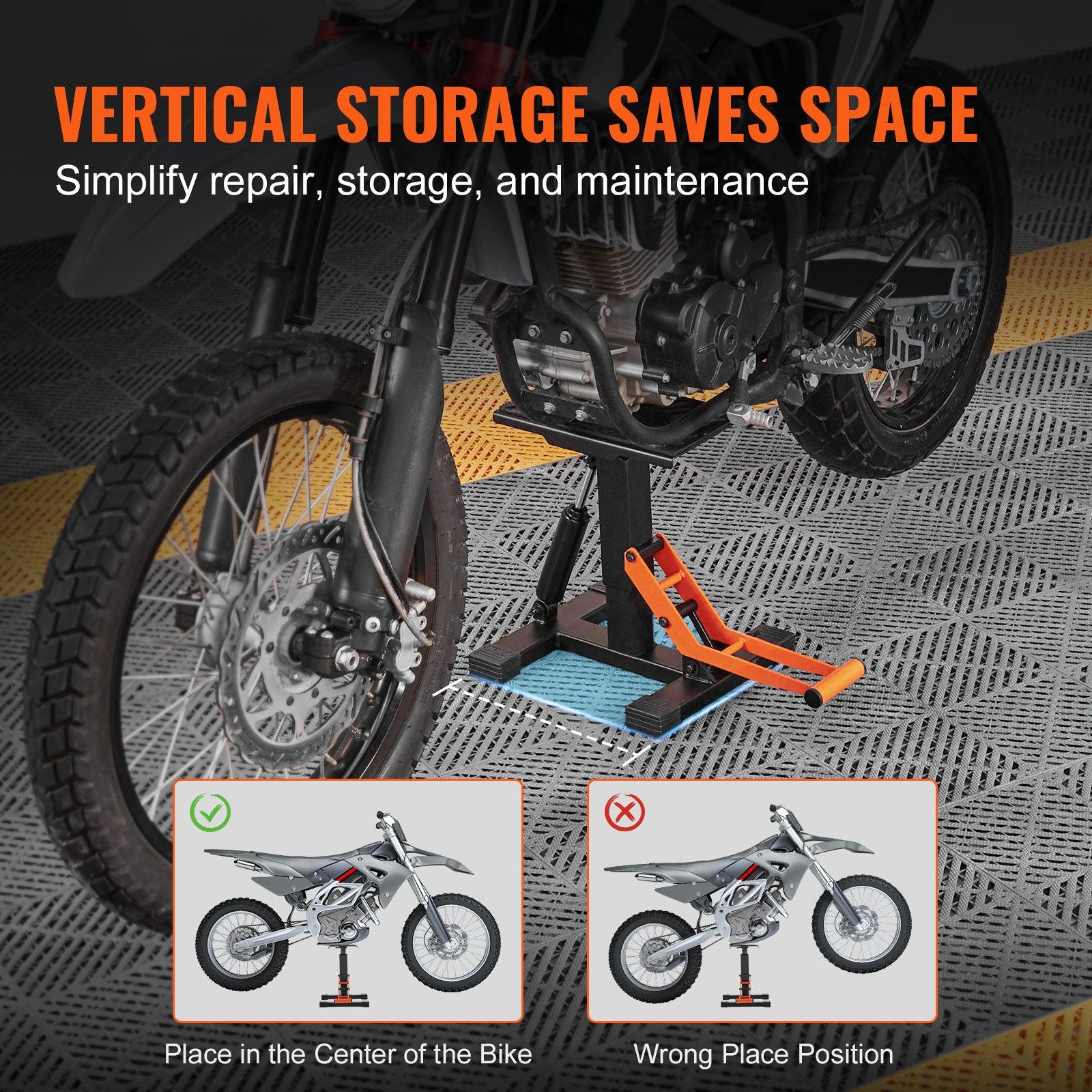 Motorcycle Dirt Bike Lift Stand 440LBS Hydraulic Adjustable Hoist Table