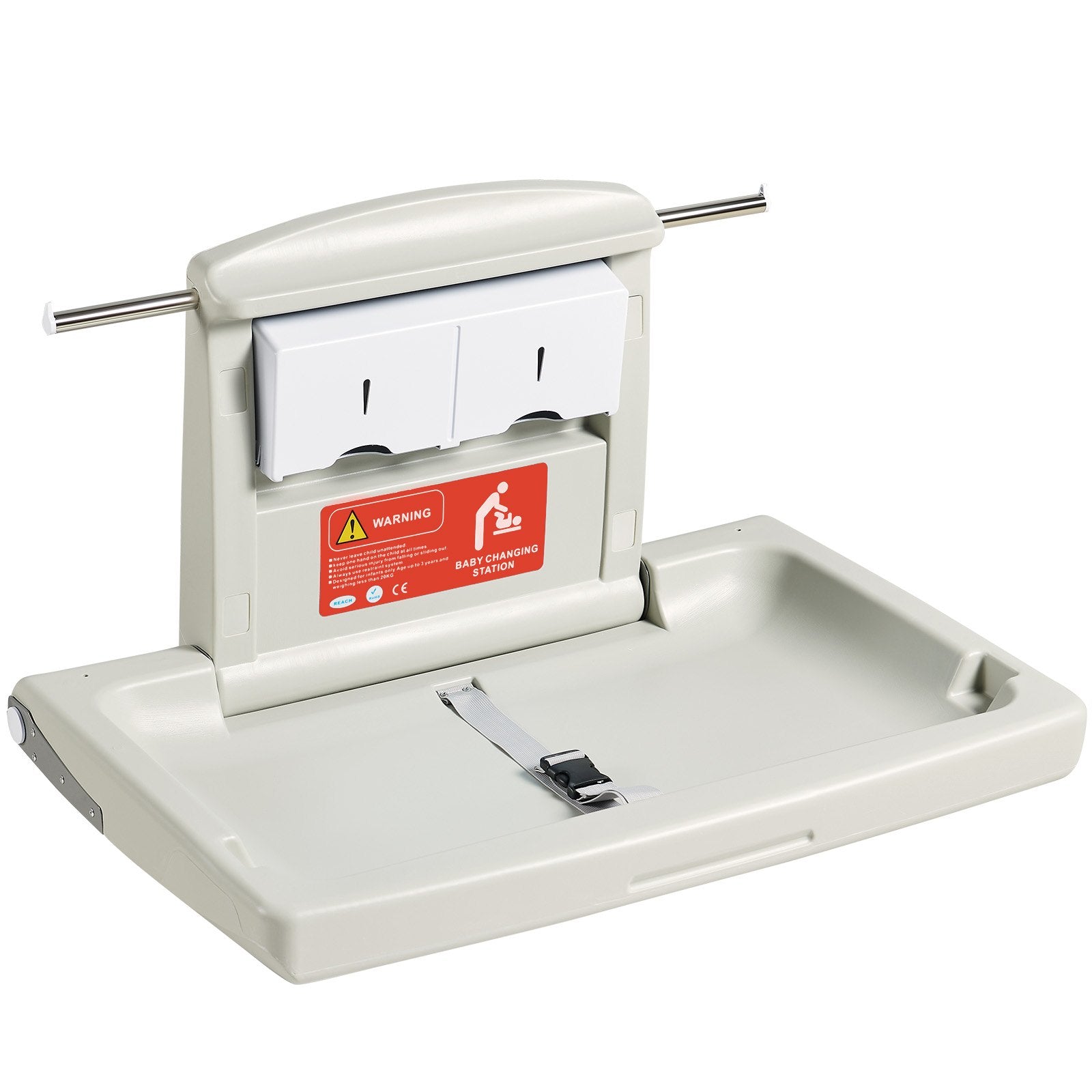 Wall-Mounted Baby Changing Station Horizontal Foldable Diaper Change Table