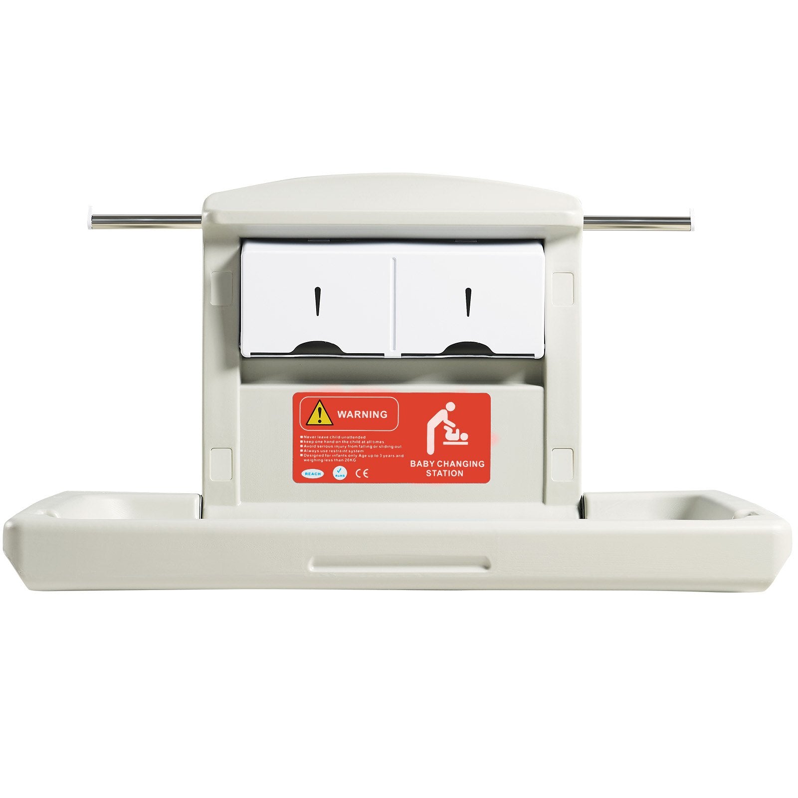 Wall-Mounted Baby Changing Station Horizontal Foldable Diaper Change Table