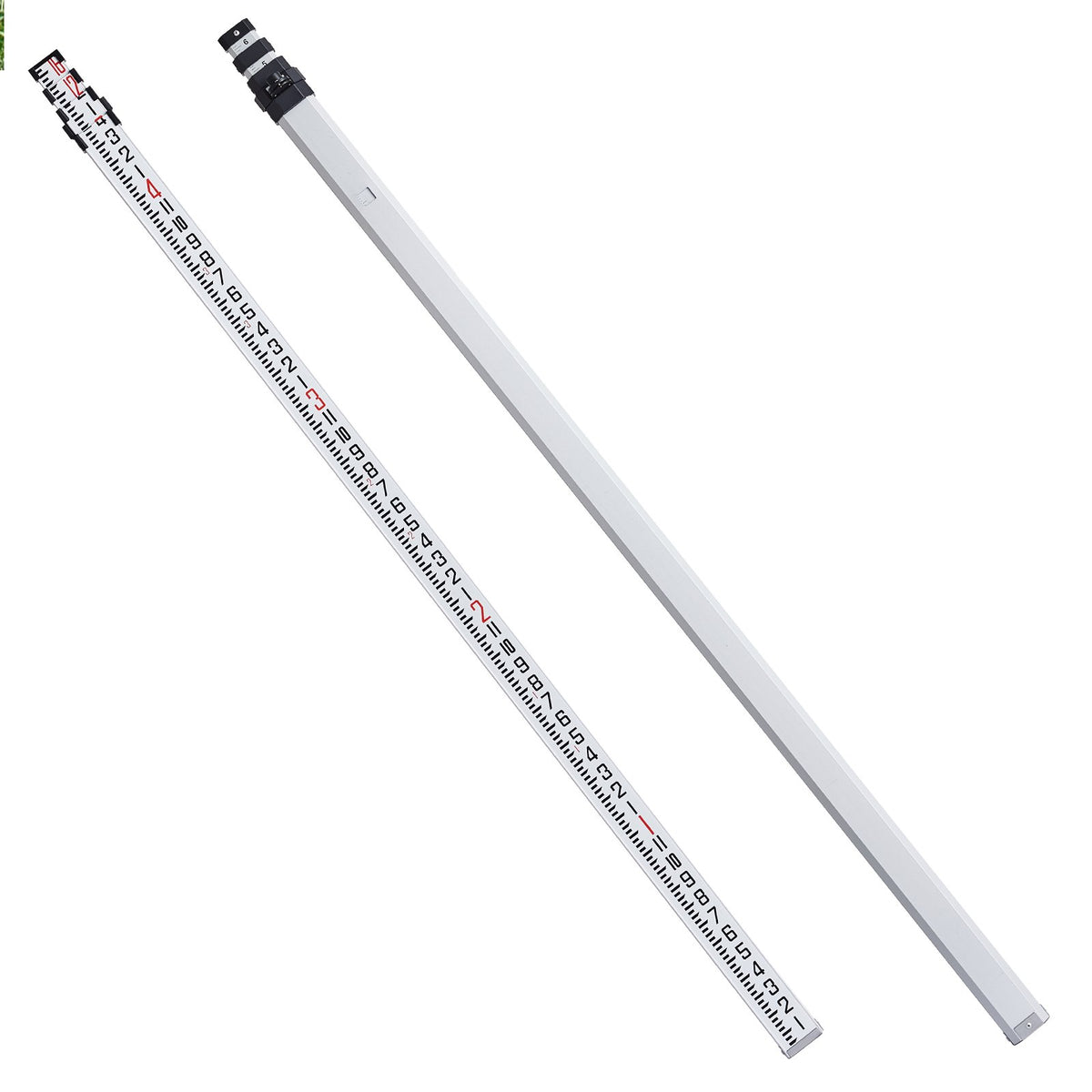 Aluminum Grade Rod 16ft 4-Section Telescopic Measuring Double-Sided Bubble