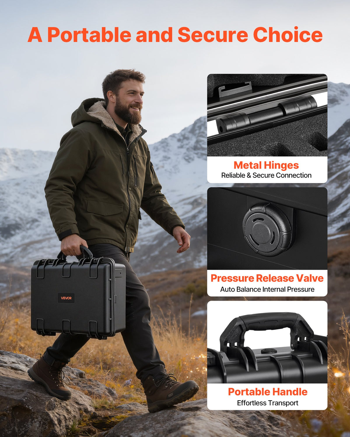 Hard Waterproof Pistol Storage Case with XPE Foam Modular Gun Box
