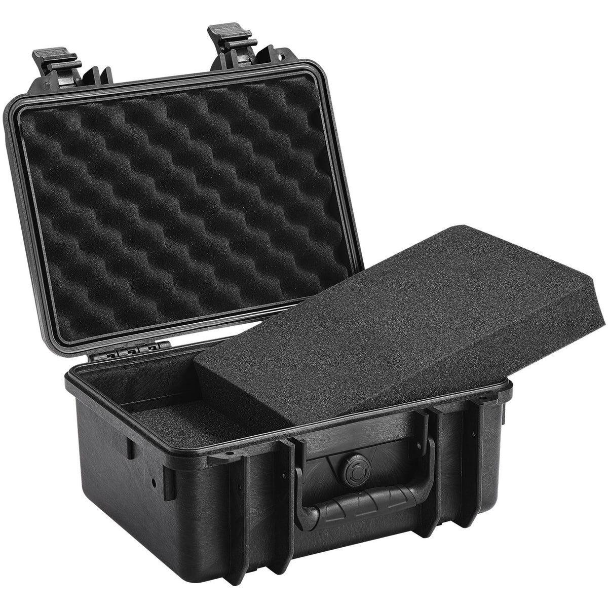 Hard Pistol Case for 2 Pistols Waterproof Lockable with Pre-cut Foam Black