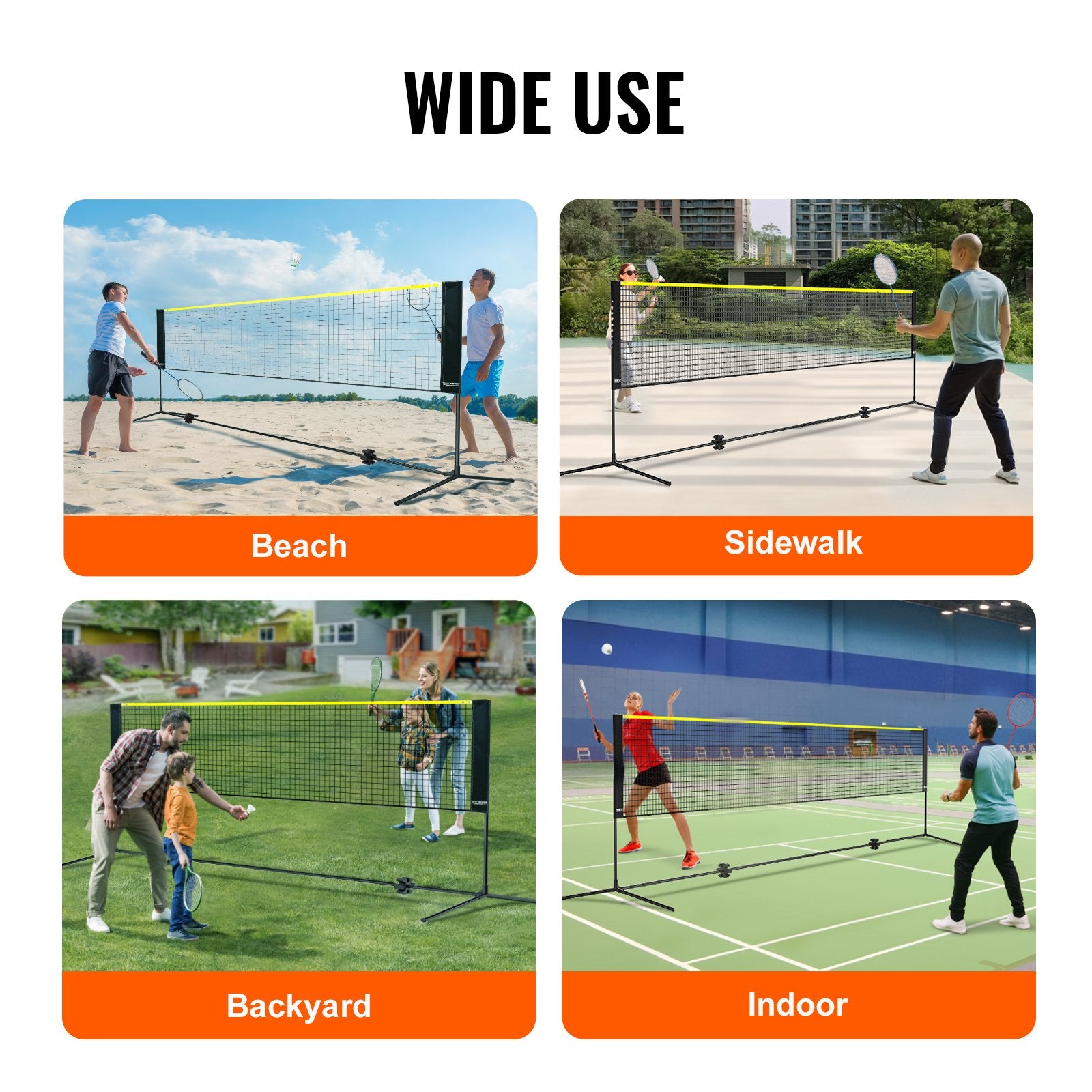10ft Badminton Net Set Outdoor Portable Volleyball Tennis & Pickleball Net