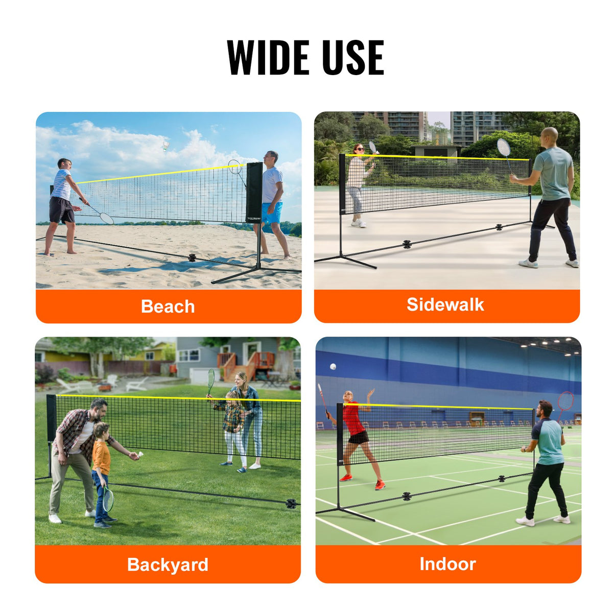 20ft Badminton Net Set Outdoor Portable Volleyball Tennis & Pickl