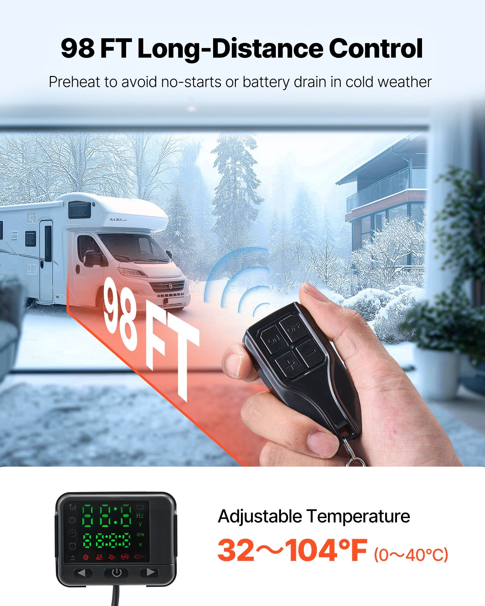 Diesel Air Heater 8KW DC12-24V Fast Heating Remote Color Display RV Truck Camper
