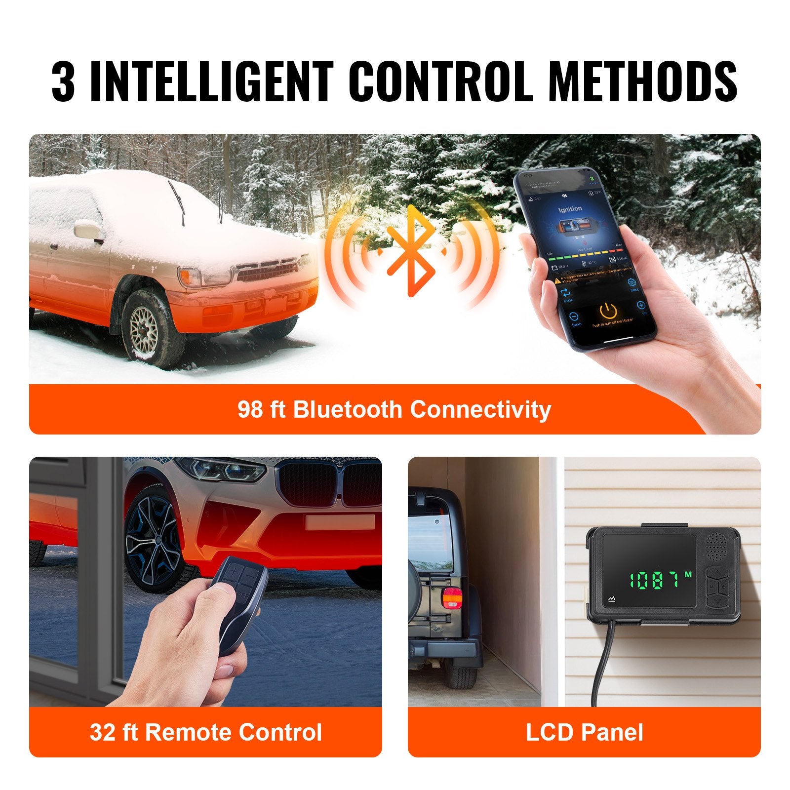 12V 2KW Diesel Air Heater with Bluetooth, Remote, LCD & Auto Altitude for RVs