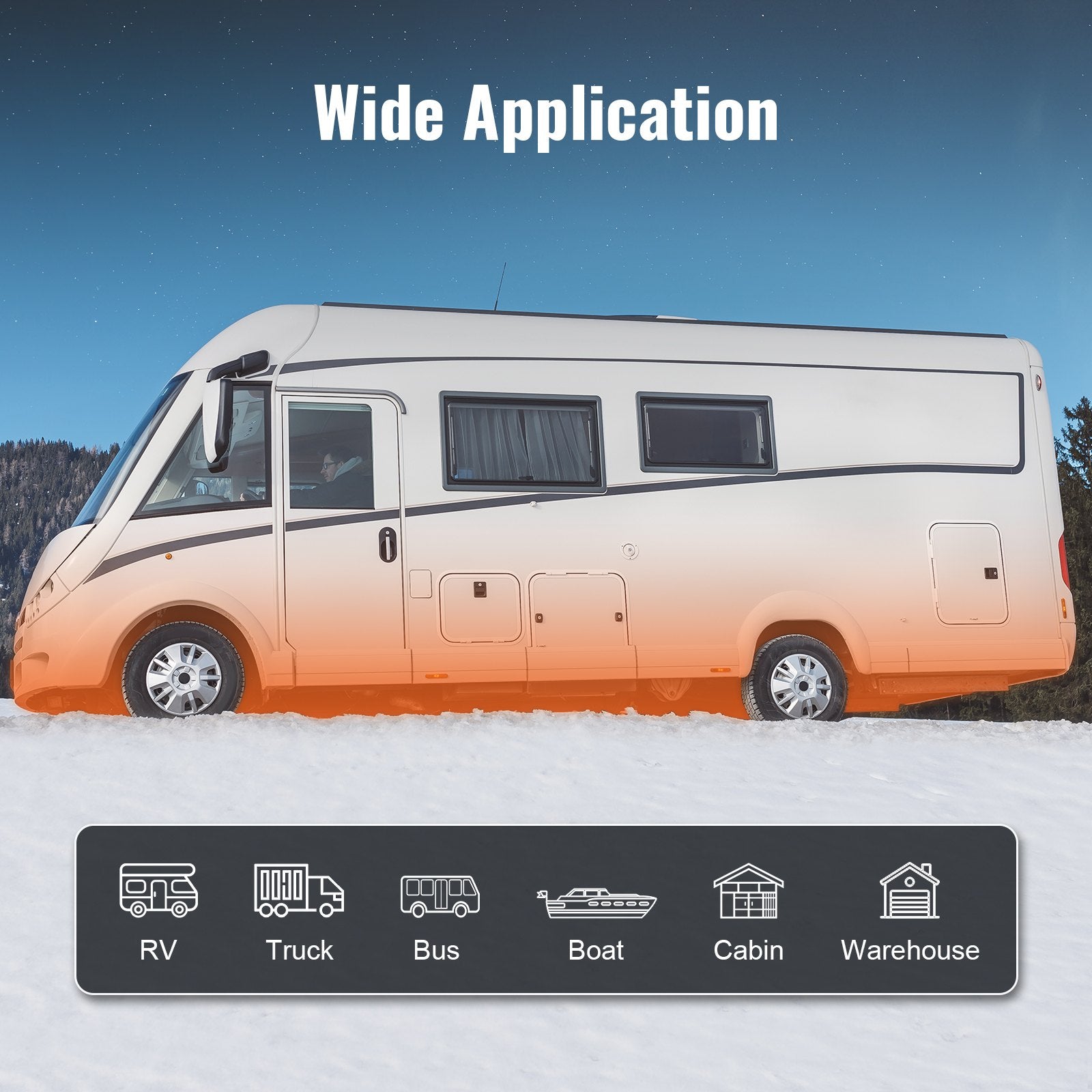 12V 8KW Diesel Air Heater with Bluetooth, Remote, LCD & Auto Altitude for RVs