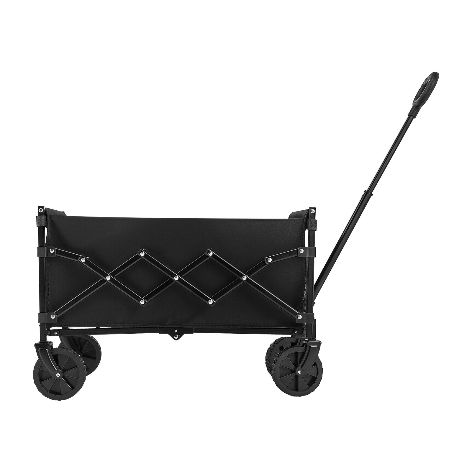 Collapsible Wagon Cart Folding Utility All-Terrain Wheels 225lbs Black