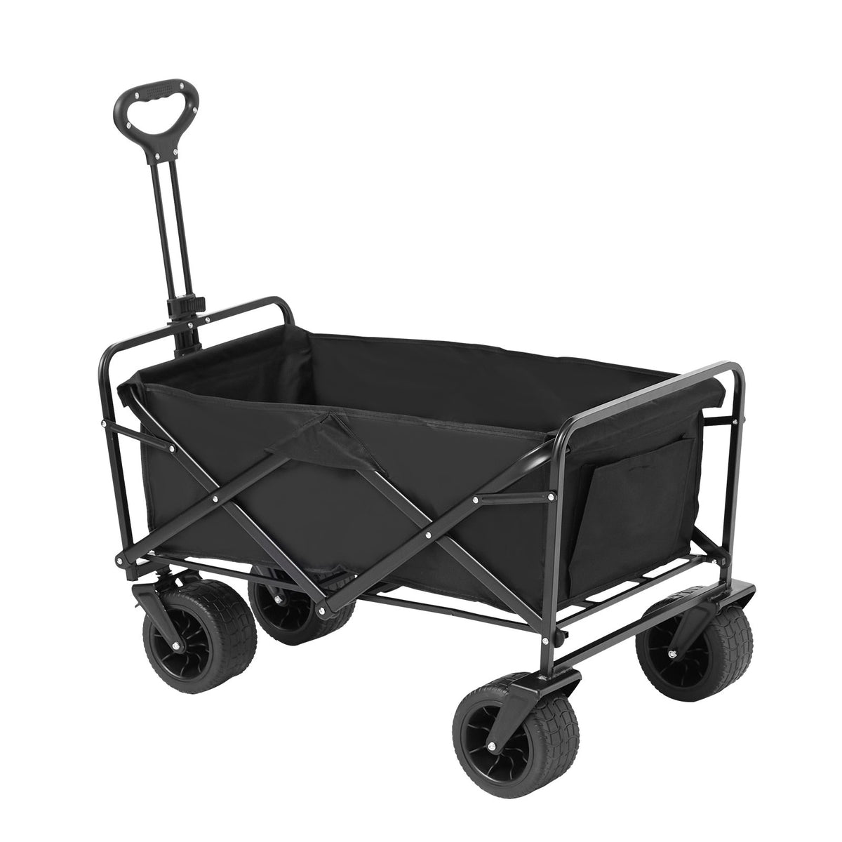 Folding Wagon Collapsible All-Terrain Beach Cart Drink Holders 350lbs