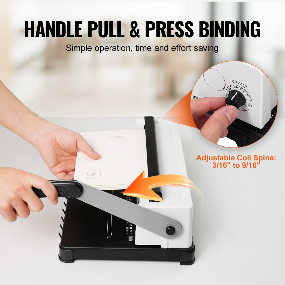 Manual Coil Spiral Binding Machine 34-Holes 120 Sheets