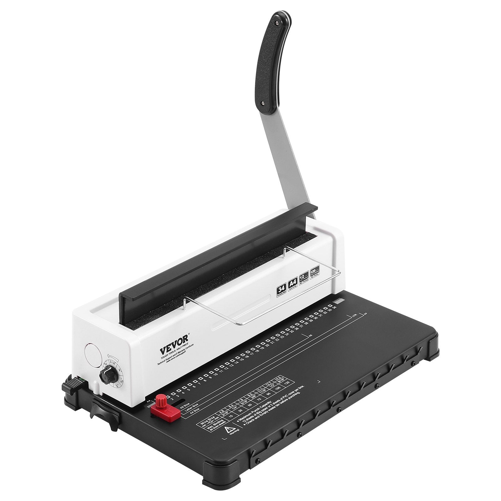 Manual Coil Spiral Binding Machine 34-Holes 120 Sheets