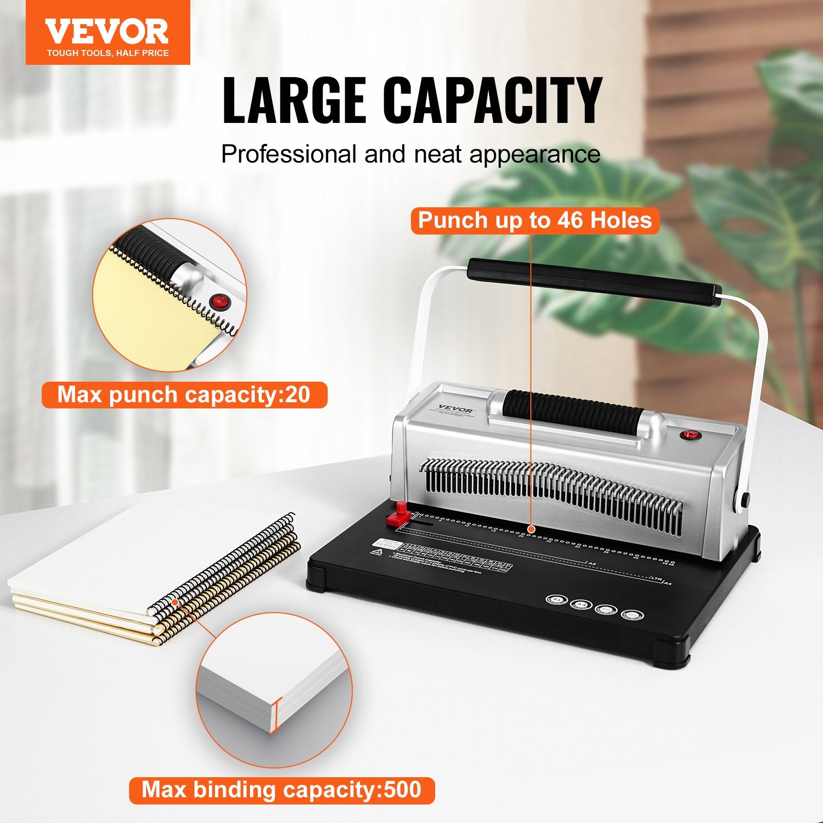 Electric Coil Spiral Binding Machine 46-Holes 500 Sheets