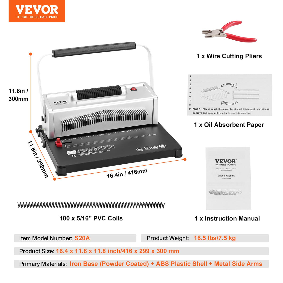 Electric Coil Spiral Binding Machine 46-Holes 500 Sheets