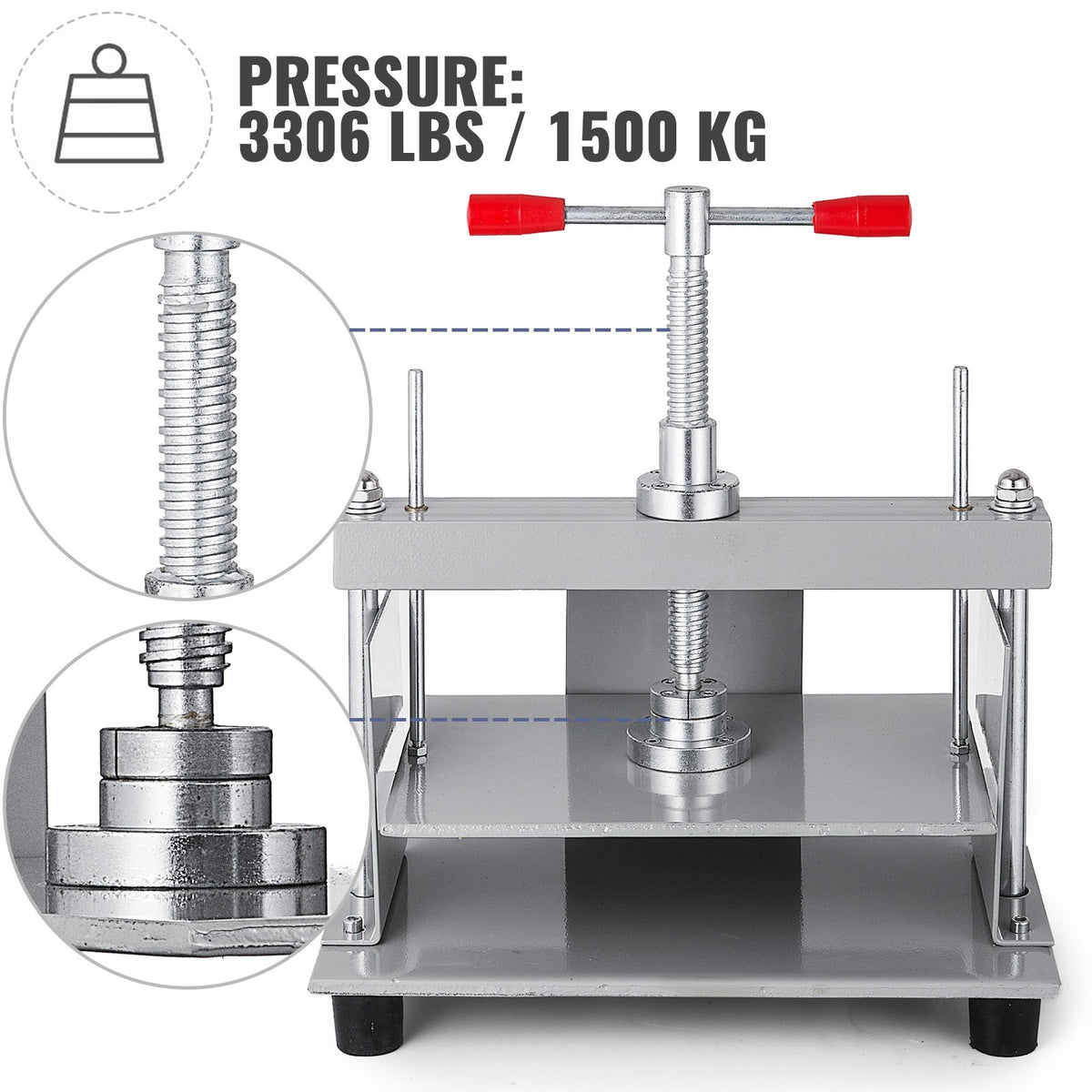 Manual Paper Press Machine 12x8.6 Inch, Steel Frame Flatting Press for A4 Papers