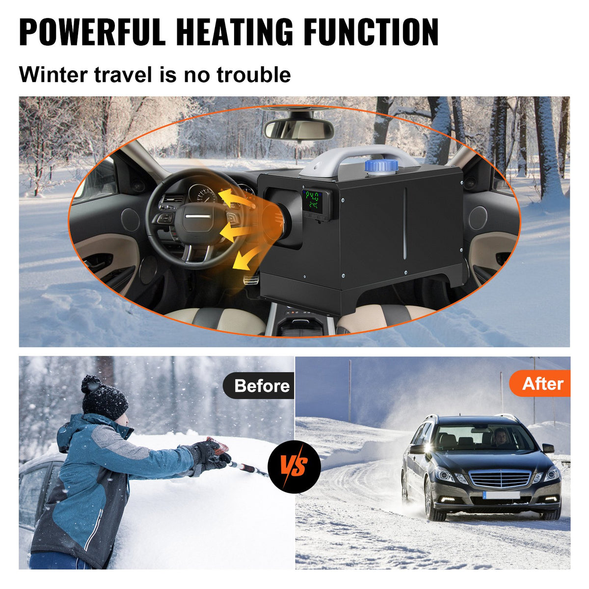 Diesel Air Heater 8KW All-in-One 12V Truck Parking Heater with LCD Remote for RV Truck
